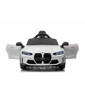 Coche eléctrico infantil BMW M4 12v, blanco, asiento plástico, ruedas plástico -  INDA273-BNM4WT